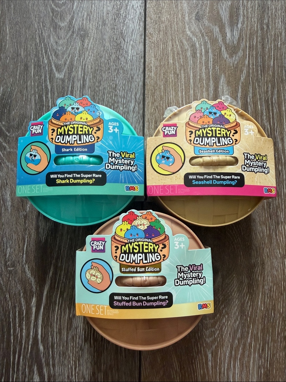 Mystery Dumpling Bundle Shark, Seashell, and Stuffed Bun Editions